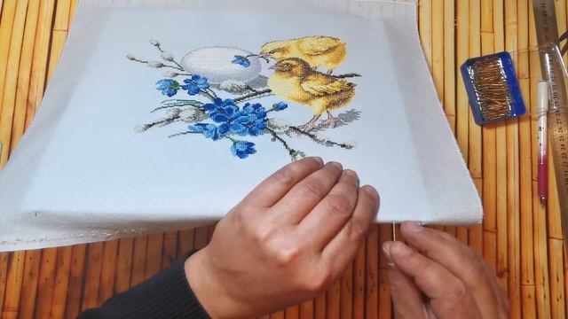 Оформление вышивки на пенокартон ! Натяжка нитками и иголками ! смотреть онлайн