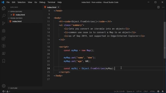 Convert JavaScript Maps to Objects - Object.fromEntries() Tutorial