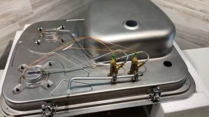 Dometic HSG 2445 Two-burner hob and sink combination with glass lid, 600 x 445 mm