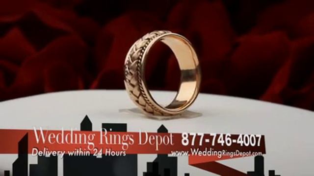 8.5mm Rose Gold / Pink Gold Hand Braided Wedding Band WR126 смотреть онлайн