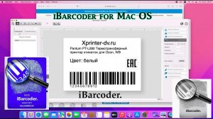 iBarcoder создание этикетки на Mac OS. Установка драйвера Pantum PT-L280. Печать этикетки WB