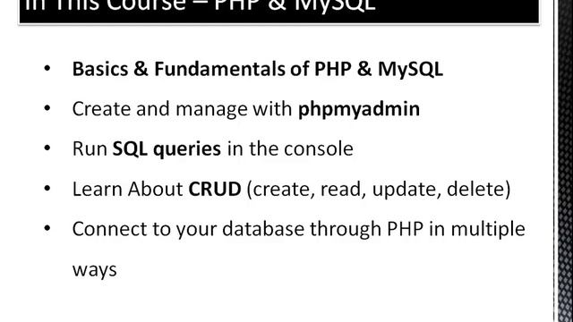 Learn PHP and MySQL | PHP & MySQL Development Course - Introduction