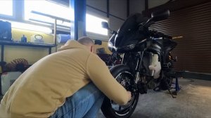 Замена вилки Kawasaki zx6r 2007 - 2008 (кавасаки зх6р 2007 - 2008)