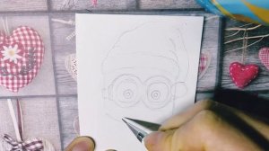 Новогодние рисунки  НОВОГОДНИЙ МИНЬОН ? Простые рисунки маркерами