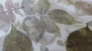 Шелковый шарф В оттенках золота. Экопринт.