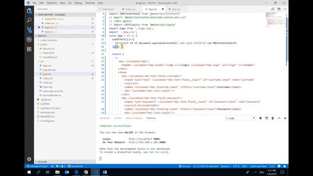 MDC Web 101 for React Hooks and TypeScript (2) Login Screen смотреть онлайн