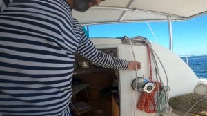 Тест паруса от яхты на катаманане. В океане на Шамане. Серия 215