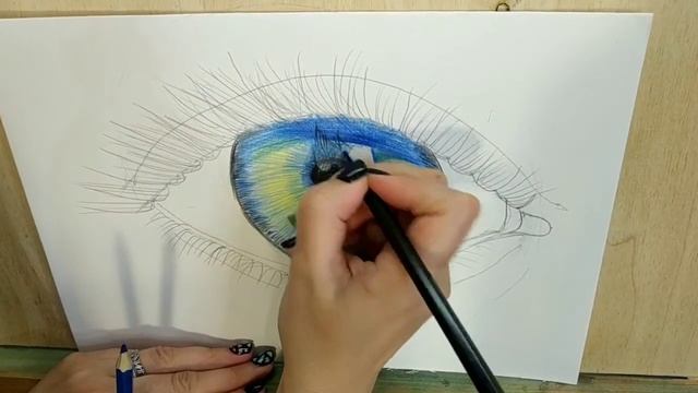 Рисунок глаза человека акварельными карандашама. Бесплатный мастер-класс. @sadova_julija Инстаграм смотреть онлайн