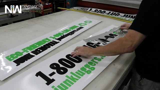 Cutting and weeding printed cast vinyl graphics as part of a company vehicle wrap смотреть онлайн