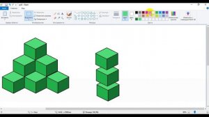 Как в  Paint нарисовать куб в три приема/ how to draw a cube in ms paint