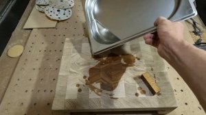 Разделочная доска с гастроёмкостью из ясеня и дуба. Показываю пропитку маслом
