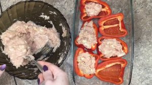 ФАРШИРОВАННЫЕ ПОЛОВИНКИ ПЕРЦА В ДУХОВКЕ
