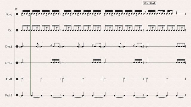 Samba-reggae Partitura - Merengue com entrada Senegal смотреть онлайн