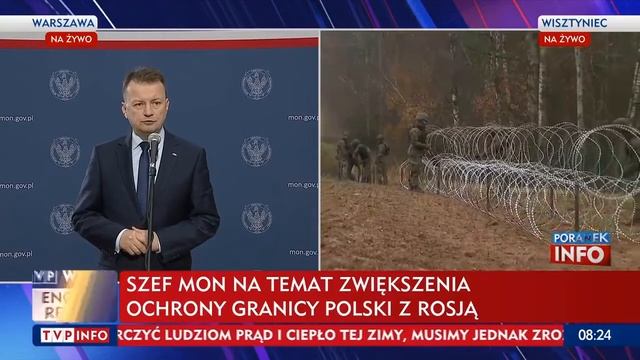 Польша начала строительство ограждения из колючей проволоки на границе с рф. смотреть онлайн