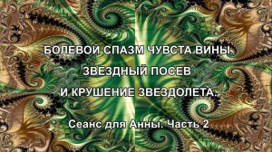 БОЛЕВОЙ СПАЗМ ЧУВСТВА ВИНЫ. ЗВЕЗДНЫЙ ПОСЕВ И КРУШЕНИЕ ЗВЕЗДОЛЕТА. Сеанс для Анны. Часть 2