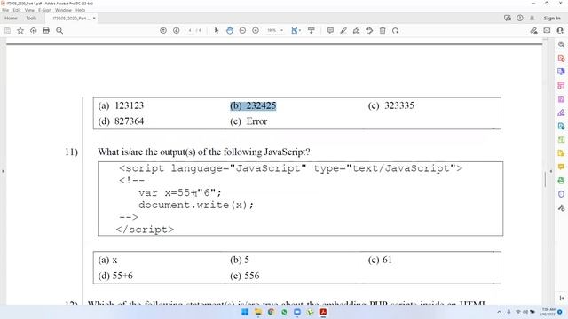 BIT SEM3 - Web Application Development II - 2020 Past Paper - Paper 1