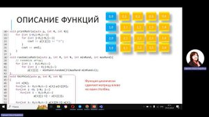 Двумерный массив. Перестановка строк и столбцов со смещением.