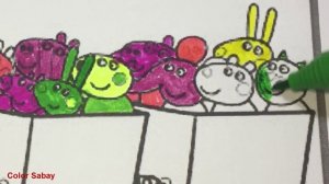 Peppa Pig and Her Friends in Train Coloring Book Pages Kids Fun Art Coloring Video For Kids