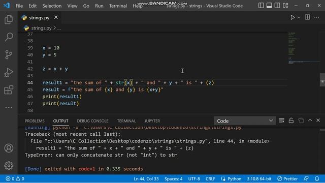 #23 f strings in python | Python Course For Absolutely Beginners