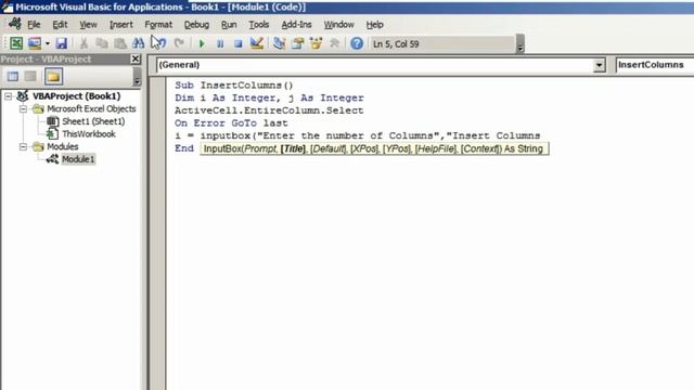 Microsoft Excel Short VBA Code #10 | How to Insert Multiple Columns With A Single Click | смотреть онлайн