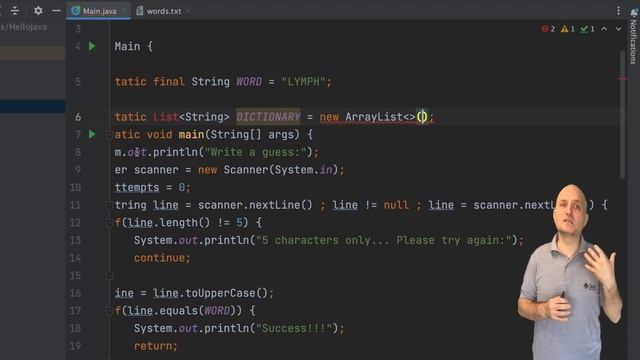 Java Basics - IO & Exceptions in WORDLE | Learn to code, Java Course