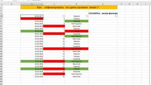Как отфильтровать столбец по цвету заливки ячеек ?