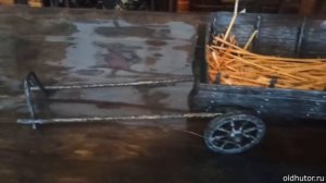 Подставка для бутылок и цветов - кованая телега