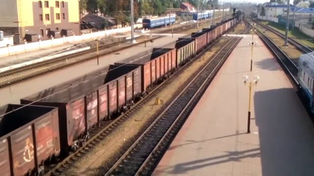 Прибытие товарного поезда на вокзал Гомель смотреть онлайн
