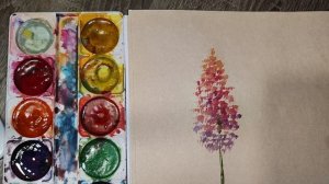 Как нарисовать люпин акварелью? Как нарисовать цветок акварелью мена просто #акварель