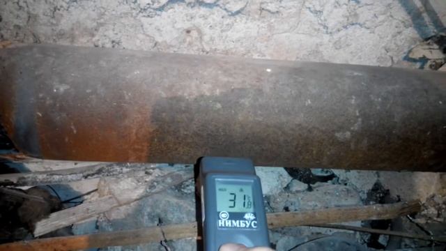 Измерение температуры труб горячей воды в подвале (летом, 2017г) смотреть онлайн