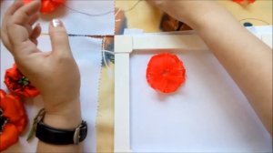 МК. Вышиваем маки разными способами. Часть 9. Маки из гофрированной ленты (начало).