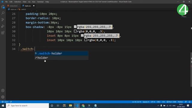 Neumorphism Toggle Switch Buttons | Neumorphism UI Design | HTML5 | CSS3 | Code4Education | 2K20