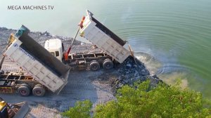 Replay! Landslide Again and again, Operating Skills Bulldozer SHANTUI, Dump Truck Unloading