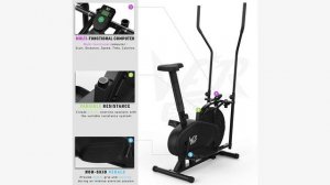 We R Sports 2-in-1 Elliptical Cross Trainer and Exercise Bike Fitness Cardio Workout with Seat