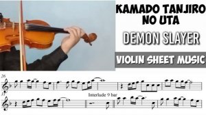 Free Sheet || Kamado Tanjiro No Uta - Demon Slayer || Violin Sheet Music