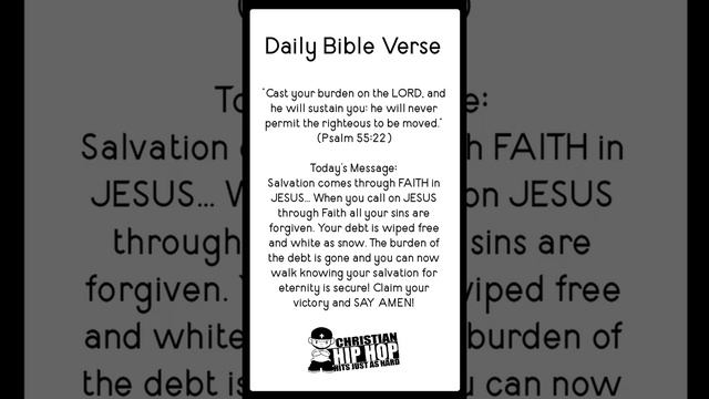 SALVATION COMES THROUGH FAITH - Bible Verse of the Day (Psalm 55:22) #BibleVerse #DailyMessage