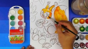 Как нарисовать БЕЛОЧКУ красками из Сказки Пушкина