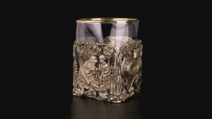 Стакан для виски Рыбалка (Латунь, стекло)