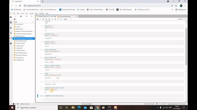 Escape Sequence in strings and string format in python