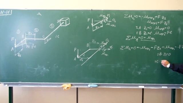 Сопротивление материалов. N-01 (плоско-пространственная рама).