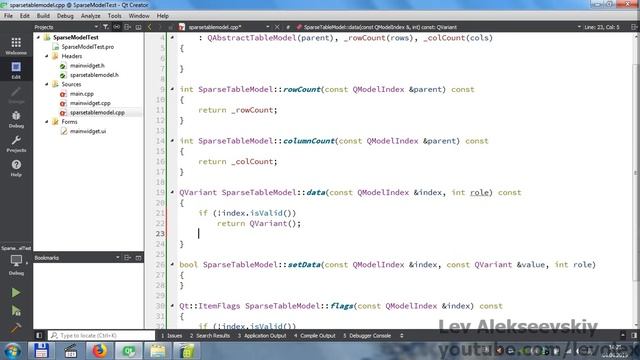 Qt - Применение пользовательских моделей 1 (Разреженные таблицы) смотреть онлайн
