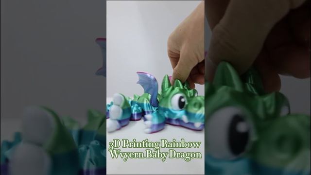 3D Printing, Rainbow Wvyern Baby Dragon