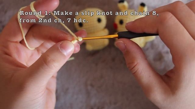 Amigurumi Pikachu Crochet | How To Crochet Little Pikachu - Keychain