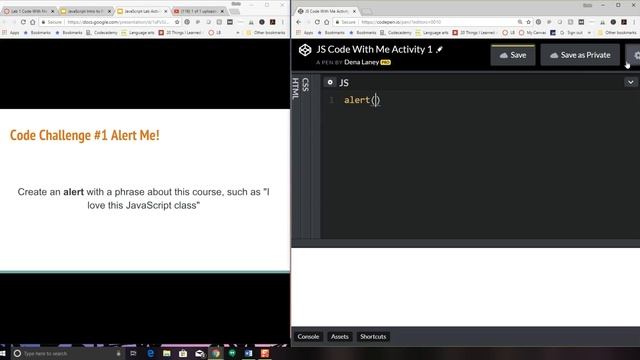 JavaScript Code Challenge #1 Alert Me!