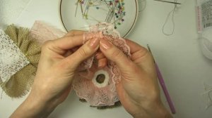 Цветок из мешковины с кружевом. Элементы декора.  Урок 14