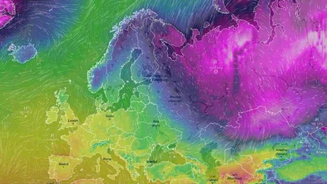 Движение воздушных масс воздуха над Европой и ЕТР за февраль 2024 года