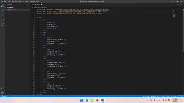 DataTables CDN - Tutorial Membuat DataTabel Menggunakan CDN