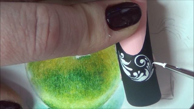 Вензеля на ногтях/рисуем вензеля на ногтях/как рисовать вензеля на ногтях акриловой краской.