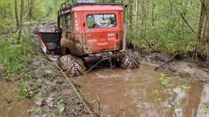 УАЗ на арочных колесах, за 4часа до пизDеца в реке