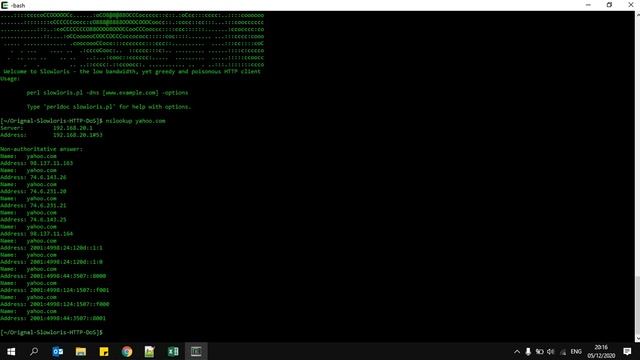 Slowloris Tool Dos on cygwin win 10 смотреть онлайн